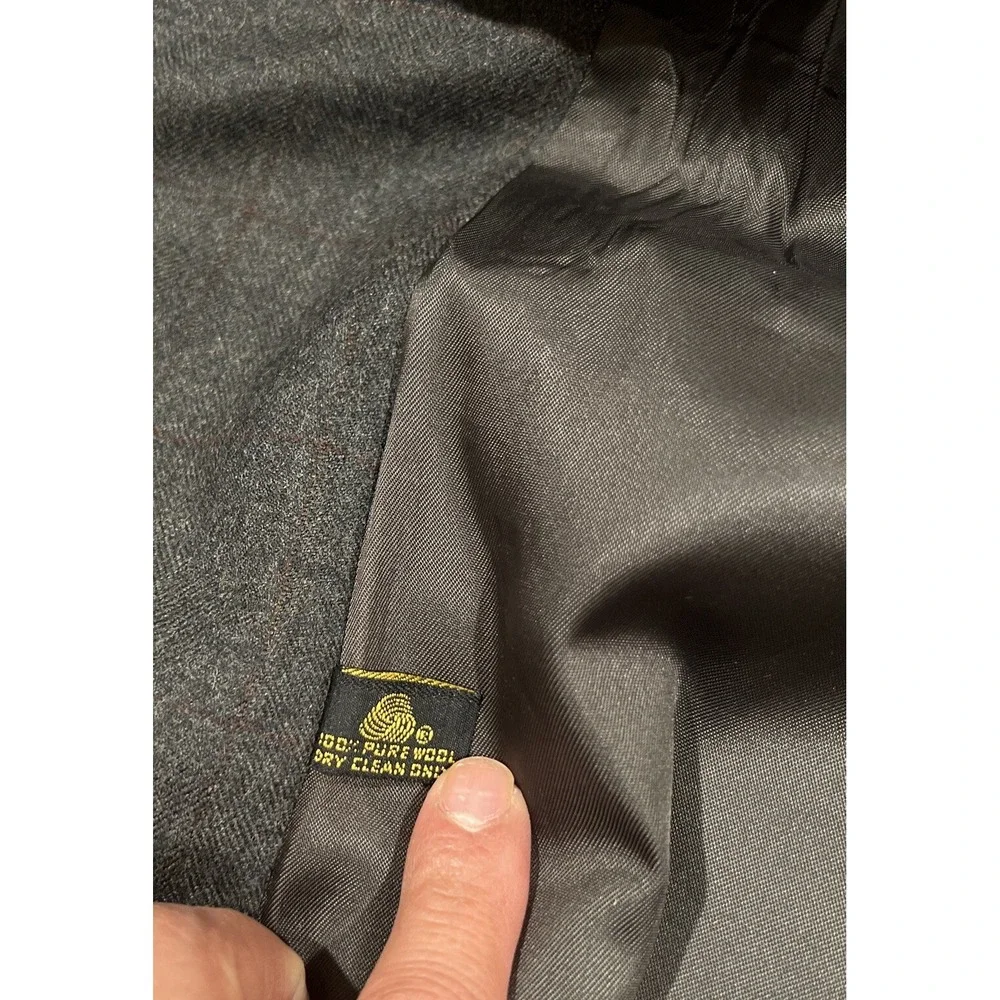 NORDSTROM Mens Blazer Sport Coat Casual Jacket Size 42R Pure Wool Plaid Gray